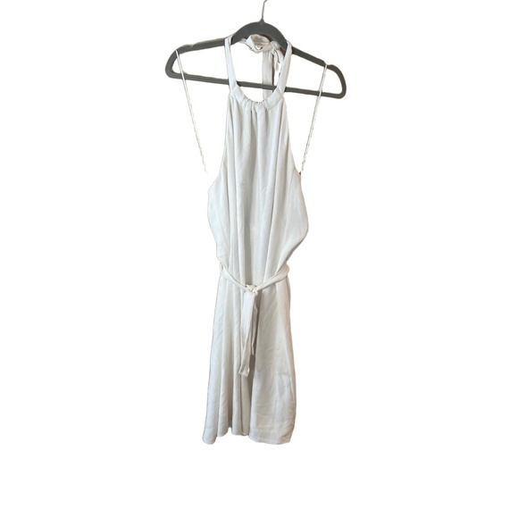 NWT Theory Ivory Sleeveless Tie Waist Knee-Length Halter Dress Size 10 - Picture 3 of 8